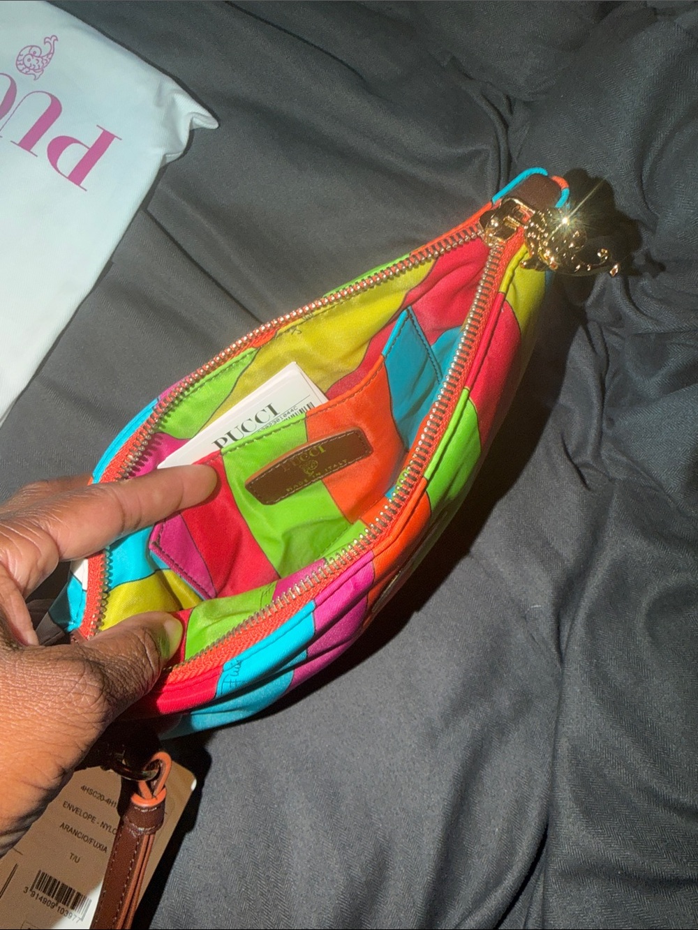 Multicolor Striped Wristlet Pouch - Picture 5 of 6